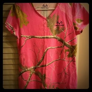 Pink camo T shirt, new with no tags